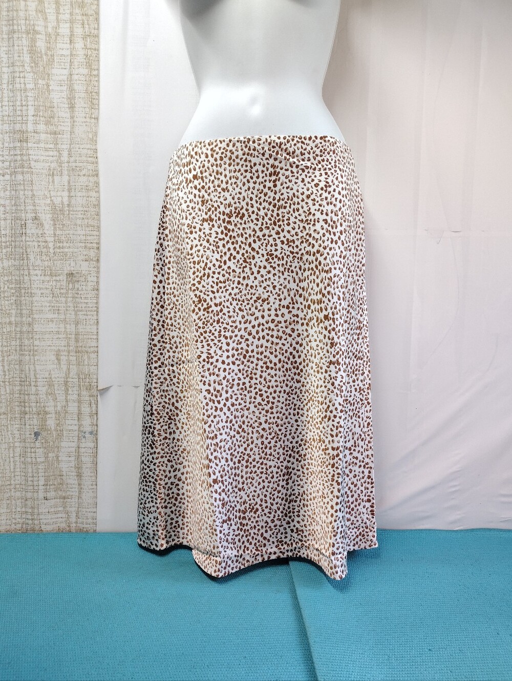 NWT J.Crew Women's Animal Print Leopard Satin A-line Skirt Pull On - PM